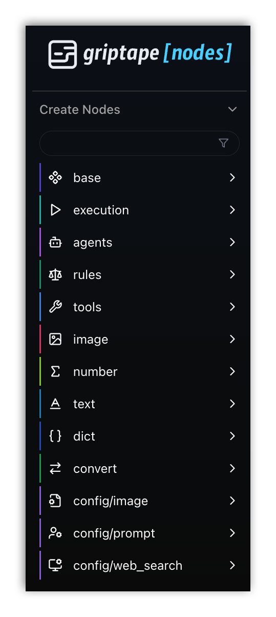 Create Nodes panel